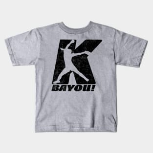 Fastpitch Softball Pitcher Funny Strikeout BYE YOU, BAYOU! Kids T-Shirt